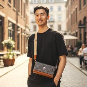 Valentino Orlandi Black and Brown Belt Bag